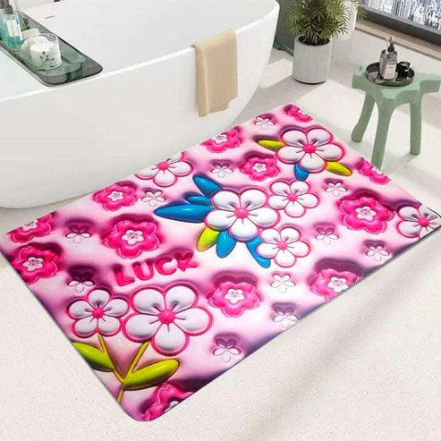 High Quality Mat Flower Soft Diatom 3d Mud Floor Rug/Mat